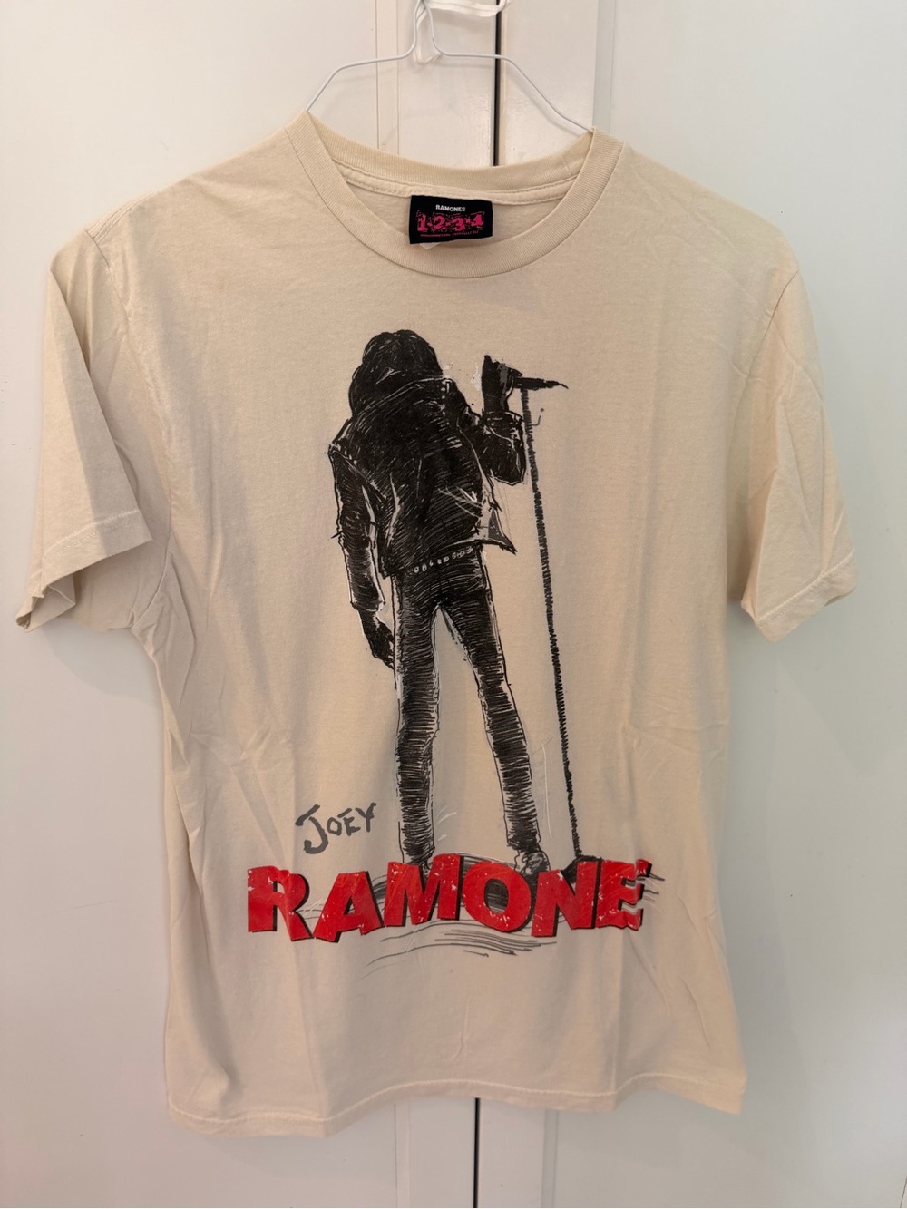 Joey Ramone Graphic Tee - Cream Short Sleeve Shirt